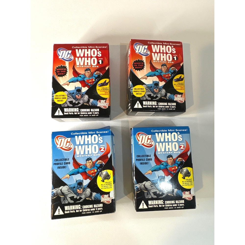 DC Direct Who's Who Mystery Box Series 1 & 2 Lot of 4 Batman Superman Mini Scene